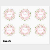 Beauliful Love Waterverf Flower Wreater Ronde Sticker (Vel)