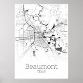 Beaumont Map - Texas - City Map Poster (Voorkant)