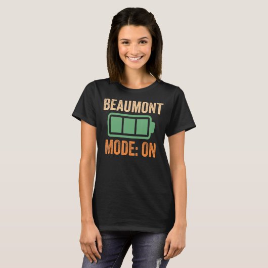 Beaumont-modus op batterijontwerp t-shirt (Voorkant volledig)