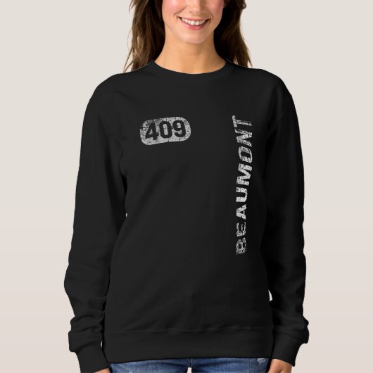 Beaumont Texas 409 Area Code Retro Trui (Voorkant)