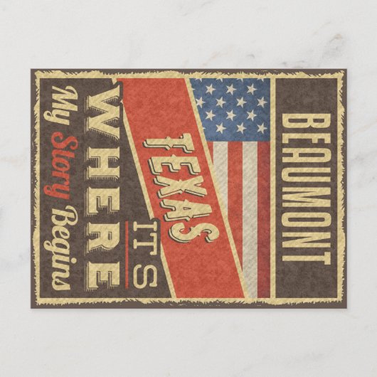 Beaumont Texas Briefkaart (Voorkant)