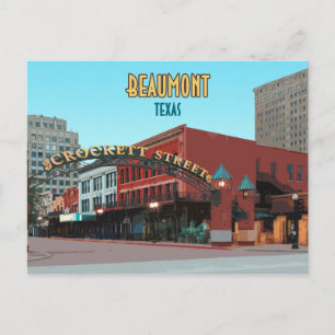 Beaumont Texas Downtown Crockett Street Briefkaart