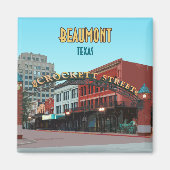 Beaumont Texas Downtown Crockett Street Magneet (Voorkant)