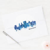 Beaumont Texas Skyline Blue Ronde Sticker (Envelop)
