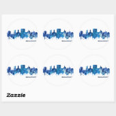 Beaumont Texas Skyline Blue Ronde Sticker (Vel)