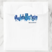 Beaumont Texas Skyline Blue Ronde Sticker (Tas)