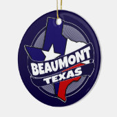 Beaumont Texas-vlag brak vakantieversiering uit Keramisch Ornament (Links)