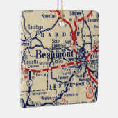 Beaumont TX  kaart Keramisch Ornament (Rechts)