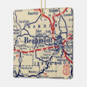 Beaumont TX  kaart Keramisch Ornament (Links)