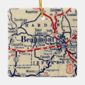 Beaumont TX  kaart Keramisch Ornament (Voorkant)