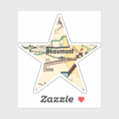Beaumont TX-kaart Sticker (Vel)