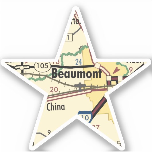 Beaumont TX-kaart Sticker (Voorkant)