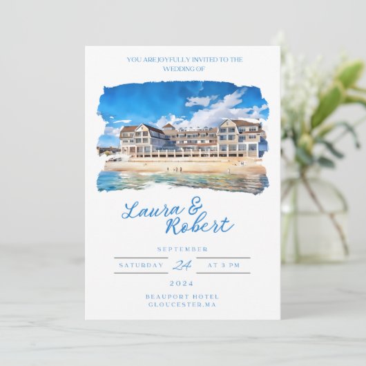 Beauport Hotel Massachusetts Locatie Aquarel Kaart (Staand voorkant)