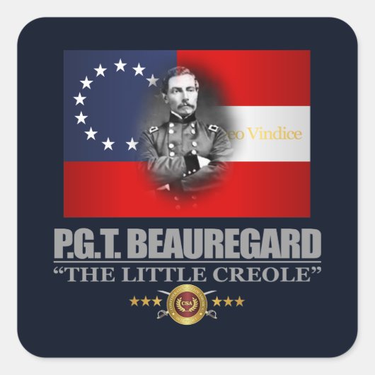 Beauregard (Zuid-Patriot) Vierkante Sticker (Voorkant)