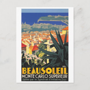 Beausoleil, Frankrijk, Franse Rivièra, vintage rei Briefkaart