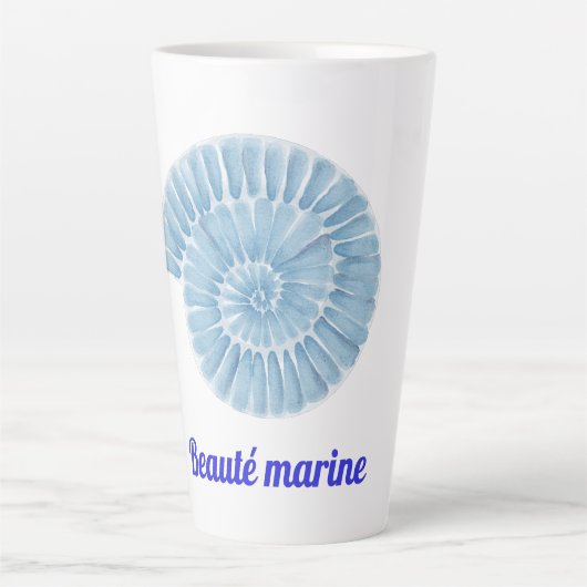 Beauté marine latte mok (Voorkant)