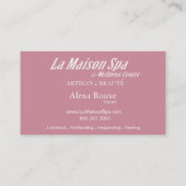 Beauté Salon Day Spa Massage Therapy Aromatherapie Visitekaartje (Achterkant)