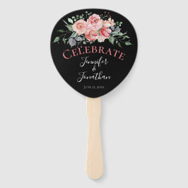 Beautful roze Roses Bouquet op Black Handwaaier