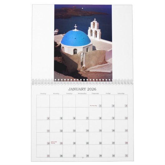 Beautful Santorini Griekenland Kalender (Jan 2026)