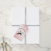 Beauticiaanse designroze Hartelijk dank Cadeaulabel (Met Touw)