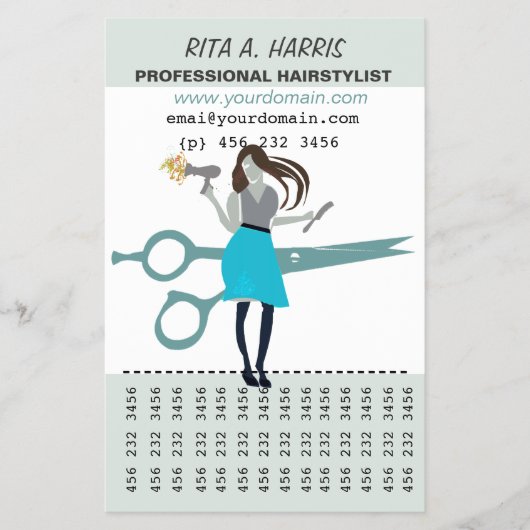 Beautician Beauty Salon Haarstylist Hairdresser Flyer (Voorkant)