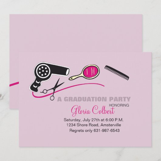 Beautician Beauty School Afstuderen nodigt uit Kaart (Voorkant / Achterkant)