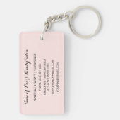 Beautician Chic Parijse roze Polka Dots Black Bow Sleutelhanger (achterkant)