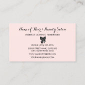 Beautician Chic Parijse roze Polka Dots Black Bow Visitekaartje (Achterkant)