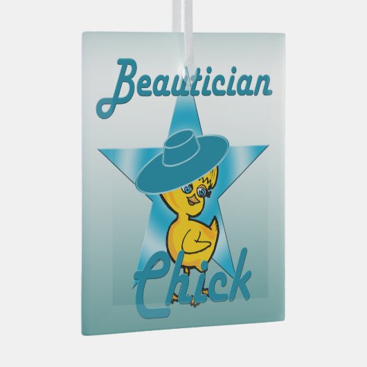 Beautician Chick #7 Glas Ornament (Voorkant Rechts)