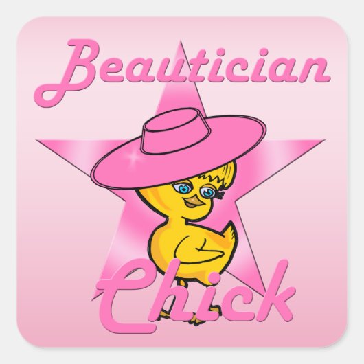 Beautician Chick #8 Vierkante Sticker (Voorkant)