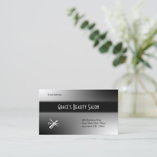 Beautician Design Black en White Visitekaartje (Staand voorkant)