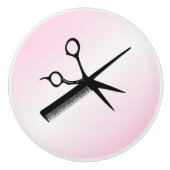Beautician Design Roze Keramische Knop (Voorkant)