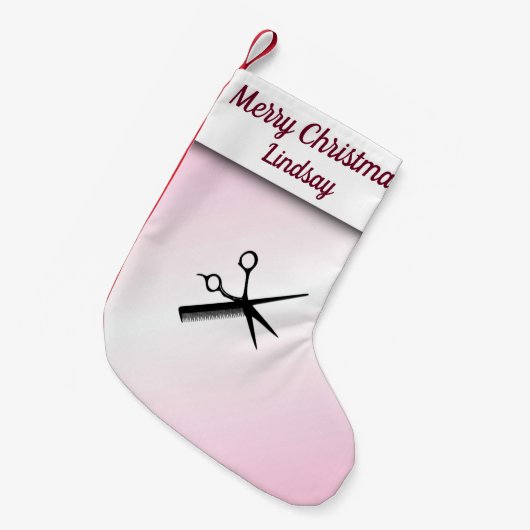 Beautician Design Roze Kleine Kerstsok (Voorkant (Hangend))