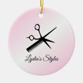 Beautician Design Roze Personal Keramisch Ornament (Voorkant)