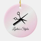 Beautician Design Roze Personal Keramisch Ornament (Achterkant)