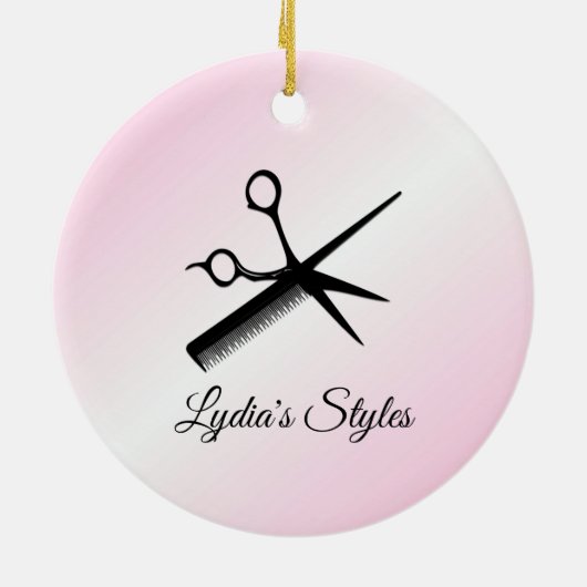 Beautician Design Roze Personal Keramisch Ornament (Achterkant)