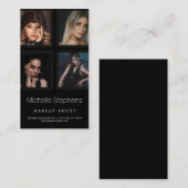 Beautician Hair en Makeup Artist Black Visitekaartje (Voorkant / Achterkant)