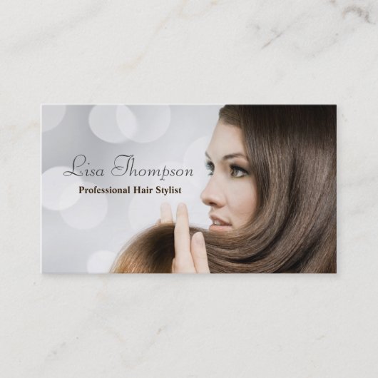Beautician Hair Stylist Elegant Professional Salon Visitekaartje (Voorkant)