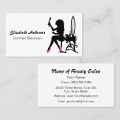 Beautician Pink and Black Girly Hair Stylist Visitekaartje (Voorkant / Achterkant)