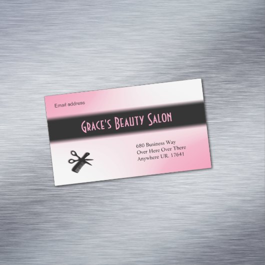 Beautician Pink Visitekaartje Magneet (Voorbeeld)