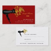Beauticians Haardroger Blowing Florals Haarsalon Afsprakenkaartje (Voorkant / Achterkant)