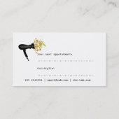 Beauticians Haardroger Blowing Florals Haarsalon Afsprakenkaartje (Achterkant)