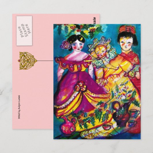 BEAUTIEF ANTIEK DOLLEN BRIEFKAART (Voorkant / Achterkant)