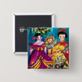 BEAUTIEF ANTIEK DOLLEN VIERKANTE BUTTON 5,1 CM (Voorkant /achterkant)