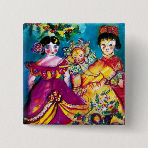 BEAUTIEF ANTIEK DOLLEN VIERKANTE BUTTON 5,1 CM