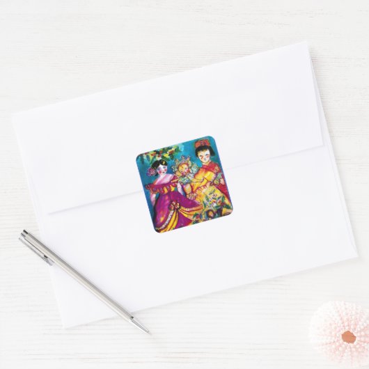 BEAUTIEF ANTIEK DOLLEN VIERKANTE STICKER (Envelop)