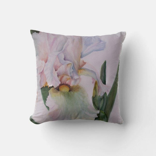 BEAUTIEF ENKELE WITTE IRIS TOSS PILLOW KUSSEN (Voorkant)