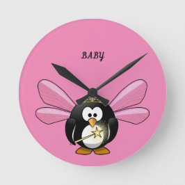 BEAUTIEF GENTLE PINK WALL CLOCK MET EEN AFBEELDING RONDE KLOK