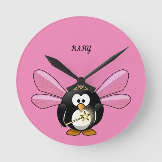 BEAUTIEF GENTLE PINK WALL CLOCK MET EEN AFBEELDING RONDE KLOK (Voorkant)