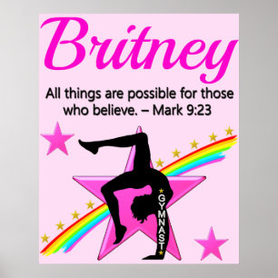 BEAUTIEF GEPERSONALISEERD CHRISTELIJK GYMNAST-POST POSTER